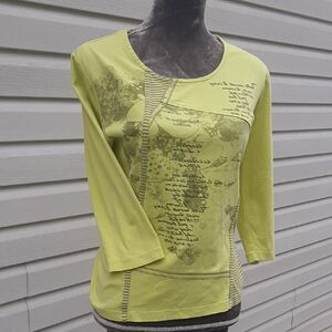 MAT🍋Lime 100%COTTON Graphic WITH METAL STUDS&SPARKLE Long Sleeve Tee Sz L